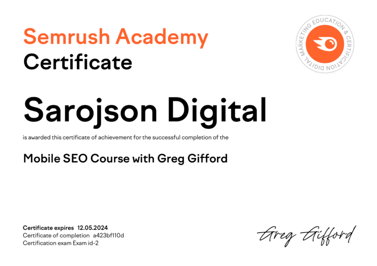 Semrush Mobile SEO Course